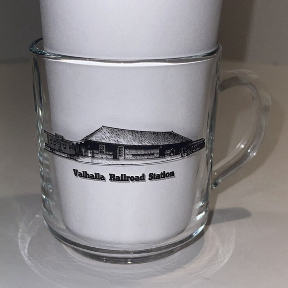Other - Valhalla Railroad Station Yorkville Federal Savings Bank Clear Glass Mug EUC